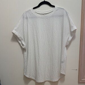 Elegant White Textured Women's Top